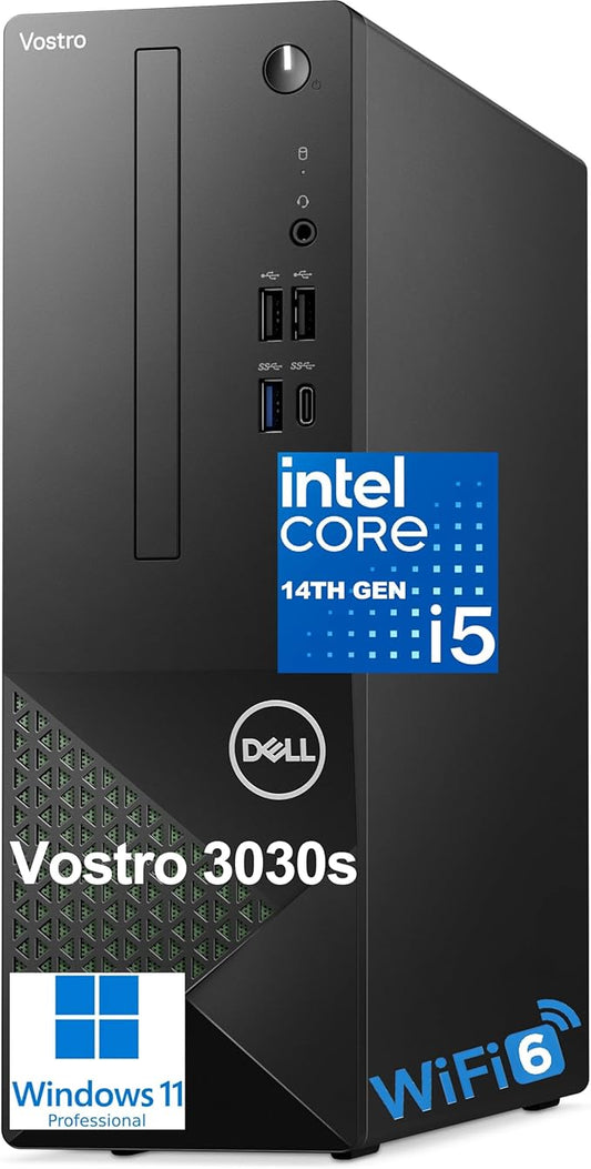 Dell Vostro 3030s Small Desktop SFF Business Computer, 14th Gen Intel 10-Core i5-14400 (Beat i7-13620H), 32GB DDR5 RAM, 2TB PCIe SSD, WiFi 6, Bluetooth, Type-C, DisplayPort, HDMI, Windows 11 Pro
