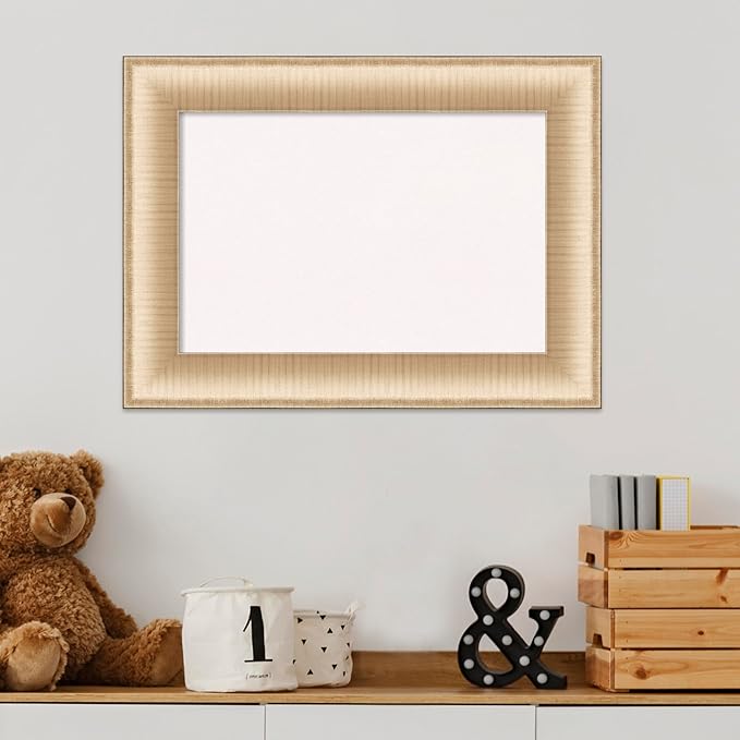 Amanti Art White Cork Board for Wall, 17x23 Vision Board with Gold Frame, Small Corkboard Office Decor for Home Organization, Casual Corkboard Pinboard to Display Items for Home Organization in