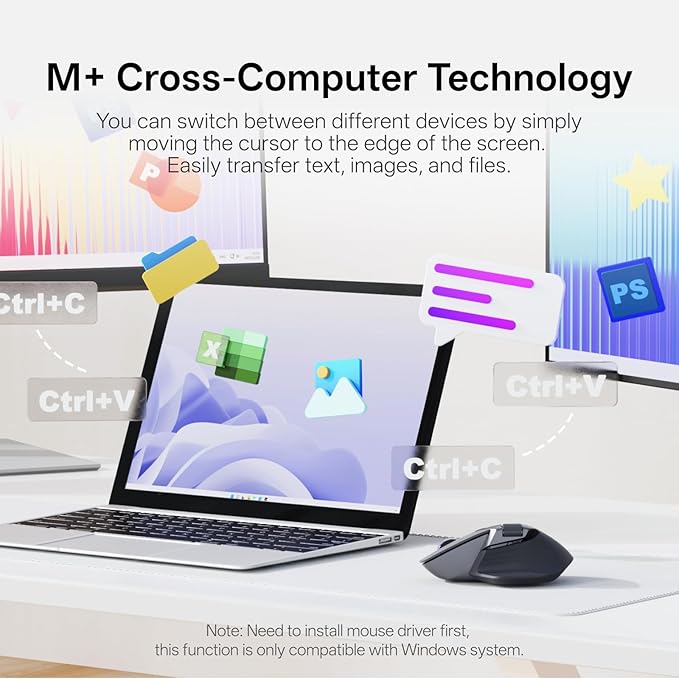 Rapoo MT760 PRO Wireless Mouse, NearLink + Bluetooth 5.0 Multi-Device, 12K DPI, 2K Polling, Ergo for Work & Gaming, 11 Programmable Buttons, On-Board Memory, Quiet Clicks, USB-C, 120 Days Battery Life