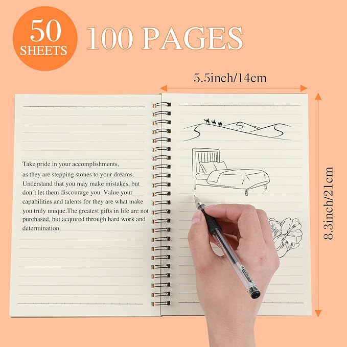 Yahenda Spiral Notebook Bulk A5 Journal Lined 8.3'' x 5.5'' Writing Composition Paper Small Notepad Subject Notebook for Students Office Business Back to School Supplies(Multi Color,36 Pcs)