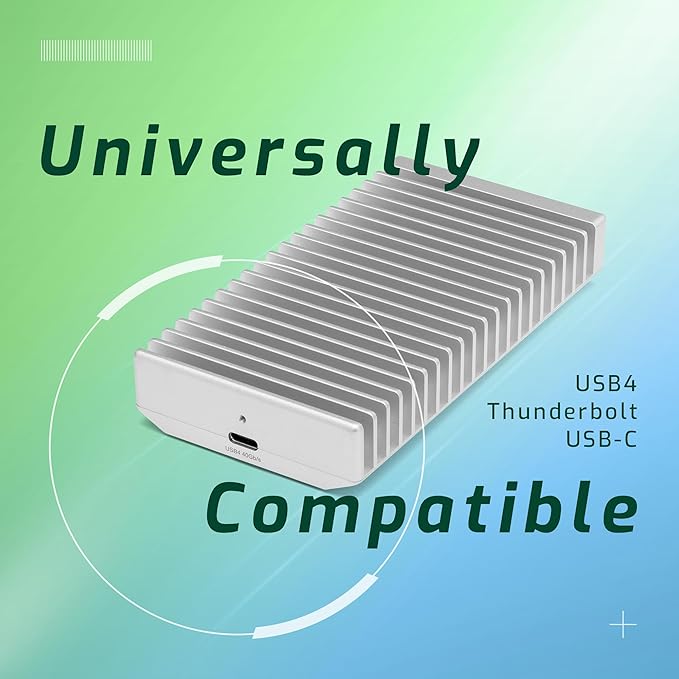 OWC 4TB Express 1M2 40Gb/s Portable NVMe SSD USB4 (Thunderbolt Compatible/USB-C) Ultra Fast External SSD Drive with Aluminum Heat Sink Enclosure