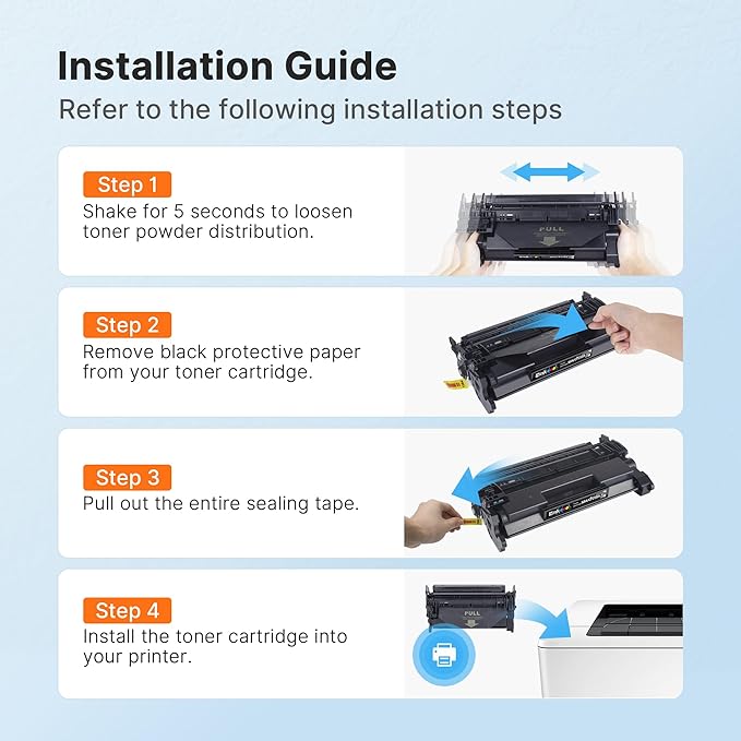 E-Z Ink 58A CF258A Toner Cartridge (with chip) Compatible Replacement for HP 58A CF258A 58X CF258X to Use with Laserjet MFP M428fdw M428dw M428fdn Pro M404n M404dn M404dw M404 M428 (2 Black)