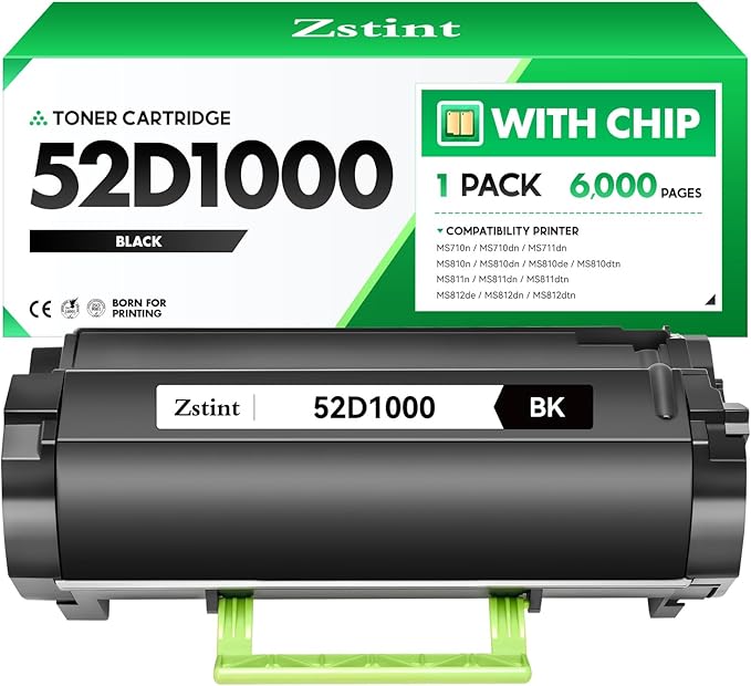 52D1000 Toner Cartridge Black with chip 1-Pack Replacement Compatible with Lexmark MS710n MS710dn MS711dn MS810n MS810dn MS810de MS810dtn MS811n MS811dn MS811dtn MS812de MS812dn MS812dtn Laser Printer