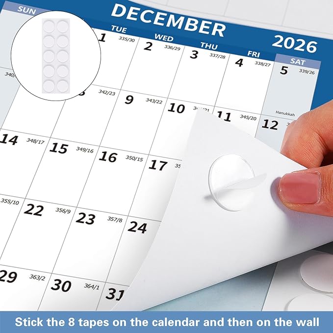 2026 Wall Calendar 34.8" x 22.8" Large Vertical Yearly Wall Hanging Calenda with Julian Date Thick Paper Calendar 12 Month Annual Wall Planner for Wall Office Fridge(Colorful)