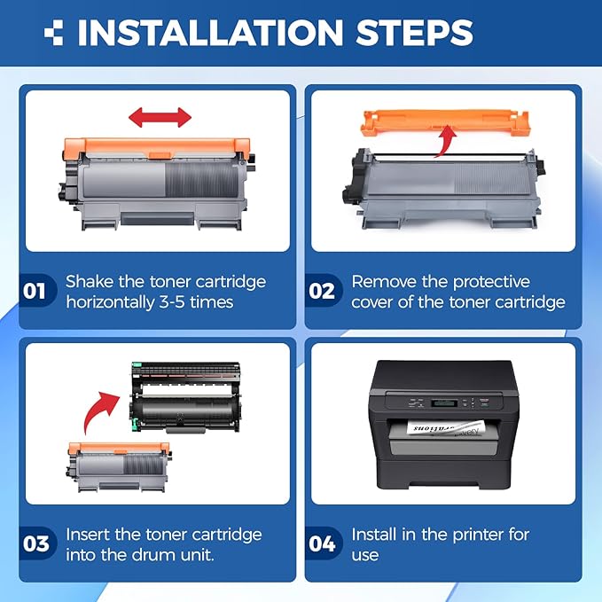 TN450 Black Toner Cartridge 2-Pack Replacement Compatible for Brother TN-450 450 Toner HL-2270DW HL-2280DW HL-2230 MFC-7360N MFC-7860DW DCP-7065DN Intellifax 2840 2940 MFC-7240 HL-2240D Printer Ink