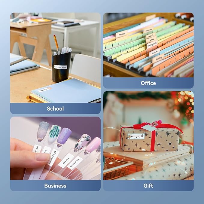 NIIMBOT Label Maker Machine D11 Label Printer Portable Wireless Connection Multiple Templates Available for Phone Easy to Use Office Home Organization USB Rechargeable