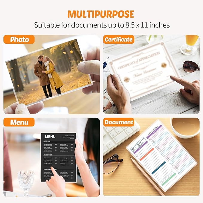 Thermal Laminating Pouches 9"x11.5" Inches, Holds 8.5 x 11 Inch Sheets,5mil 100Pack Hot Laminate Films, Clear Laminator Papers, Letter Size Lamination Sheets (5MIL 100PK)