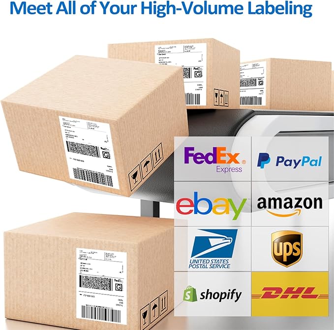 1000 Fanfold 4"x6" Direct Thermal Shipping Address Labels, (500 Labels/Stack) Paper Label for Direct Thermal Printer MUNBYN, JADENS, BEEPRT, ASprink, Nelko, Phomemo, for UPS USPS