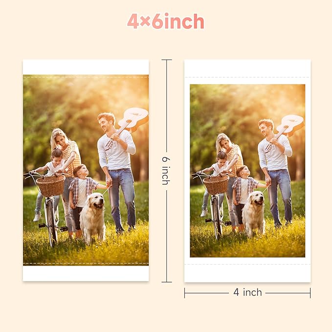 HPRT CP4100 4x6 Instant Photo Printer - Portable Phone Picture Printer + 108 Sheets & 2 Cartridges, Mobile, Wi-Fi, Premium Dye Sublimation (300 DPI) for Pro-Quality Home Prints - Creative Editing App