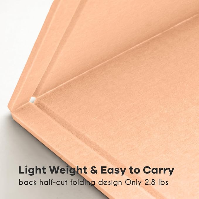 Large Bulletin Board - 48 x 36 Inches, Decorative Felt Pin Board for Wall - 4' x 3' Foldable Photo Display Board with Self-Adhesive Tape, Includes 20 Push Pins - Melon