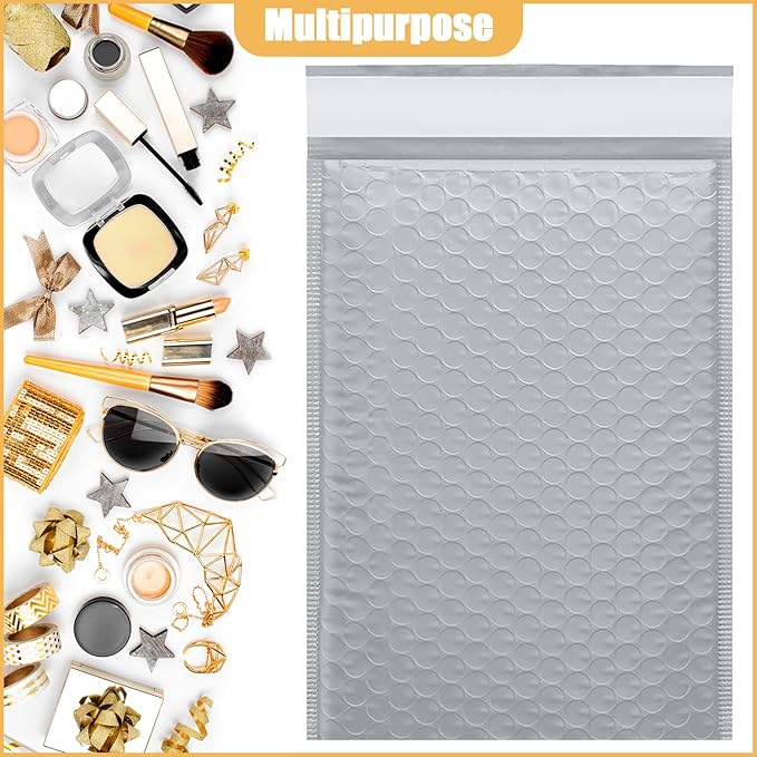 14.25in x 19in Bubble Mailer, Gray Poly Mailer, Padded Envelope, Shipping Envelope, Waterproof, Self-Sealing, For Small Business, Shipping, Mailing, Boutique Packaging(25PCS)