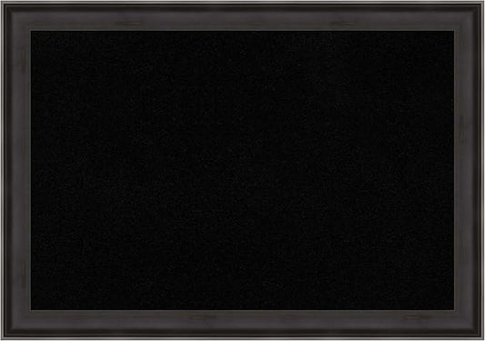 Amanti Art Black Cork Board for Wall, 28x40 Vision Board with Black Wood Frame, Large Corkboard Office Decor for Home Organization, Casual Corkboard Pinboard to Display Items for Home Organization in