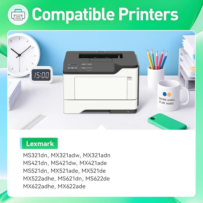 56F1000 Toner Cartridge Black Compatible with Lexmark 56F1000 56F000G Toner Replacement for Lexmark MS321 MS421 MS521 MS621 MX521 MX522 MX622 MS622 MX321 MX421 Laser Printer Ink dn dw de adn adw adhe