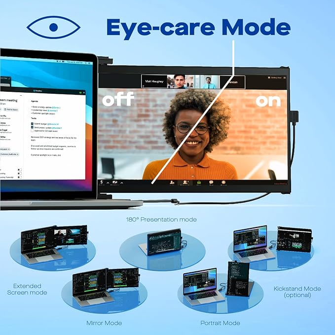 New Mobile Pixels Duex Max DS Portable Monitor, 14.1" FHD 1080P IPS Ultra Slim Laptop Screen Extender, USB A/USB C/HDMI Plug and Play Laptop Monitor, Windows/Mac/Android/Switch Compatible