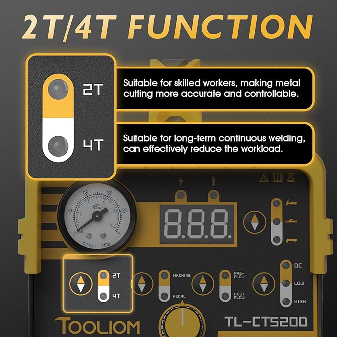 TOOLIOM 3 in 1 Cut/TIG/Stick Welder 50A Air Plasma Cutter 200A TIG and 200A Stick Welder Portable Welding Machine Dual Voltage 110&220V