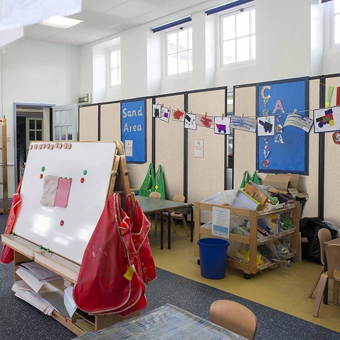 Room Partition,Folding Privacy Divider,Office Partition Dividers,Office Dividers Wall, 10'6"W x 6'7"H,Beige