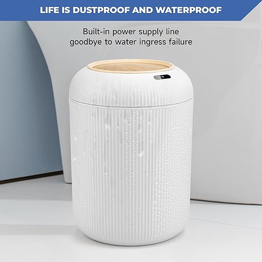 Pukomc Smart Sensor Wastebasket, Convenient and Hygienic Easy to Use, Technology Sensor Waterproof Wastebasket Plastic Trash can for Kitchen, Bathroom, Bedroom, Living Room, Office and Outdoor