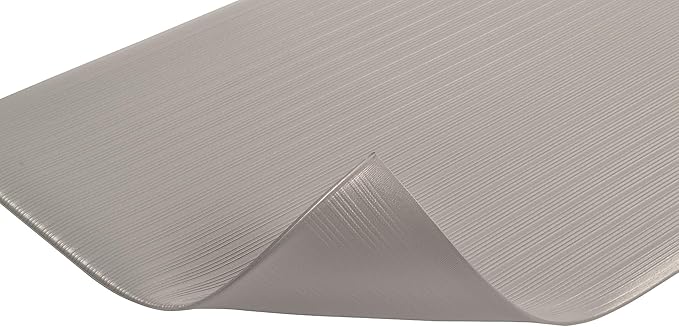 Notrax 410 Airug® 2' x 3' x 5/8" Anti Fatigue Mat, Enhanced Slip Resistance with Beveled Edges and Ribbed Surface, Ideal for Industrial and Commercial Workplaces, Gray, 410S0523GY