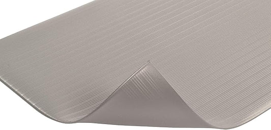 Notrax 410 Airug® 2' x 3' x 3/8" Anti Fatigue Mat, Enhanced Slip Resistance with Beveled Edges and Ribbed Surface, Ideal for Industrial and Commercial Workplaces, Gray, 410S0323GY