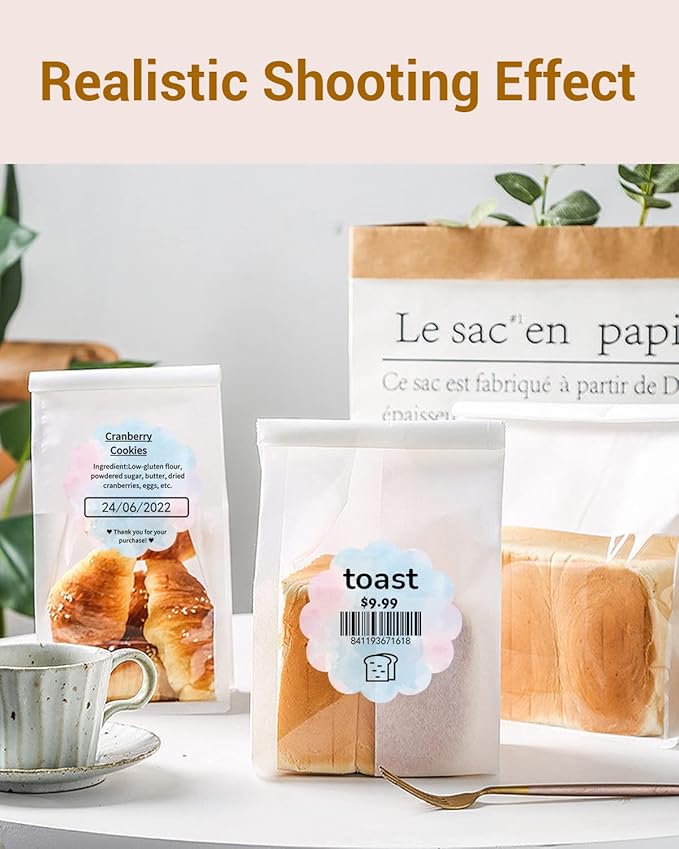 Phomemo Flower 2" Color Round Label Stickers Roll for Thermal Printer for Small Business Supplies - Commercial Grade Thermal Labels for Custom Stickers Personalized & Business Logo - 500pcs / Roll