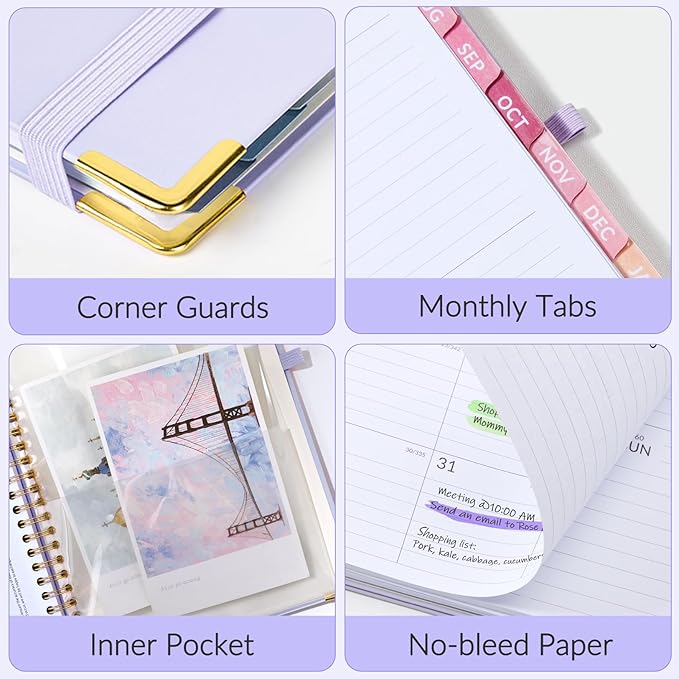 Jul 2025 - Dec 2026 Planner, Forvencer Academic Planner 2025-2026, 18 Month Daily Planner, 6" x 8", Weekly & Monthly Agenda Book, Hardcover Calendar Book, School Supplies for Student Teacher, Blue