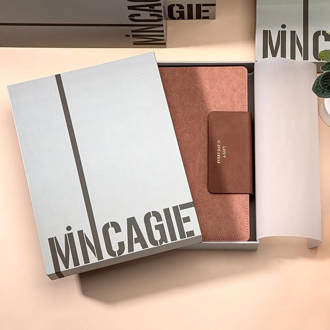 MINICAGIE Lined Leather Journals for Writing A5 Journaling Notebooks with 100 GSM Thick Paper Journal Notebook for Men & Women with Buckle Closure, Work Travel Note Taking Diary, 5.7" x 8.3", Pink