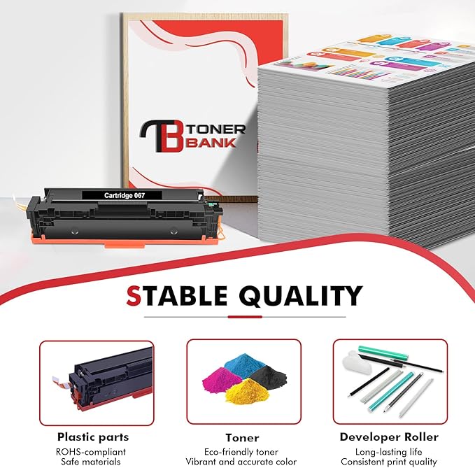 067 067H Toner Cartridge Set MF654Cdw MF656Cdw Compatible Replacement for Canon 067 067H Color ImageCLASS LBP632Cdw LBP633Cdw MF653Cdw Printer 4 Pack High Yield Ink (Black Cyan Yellow Magenta)