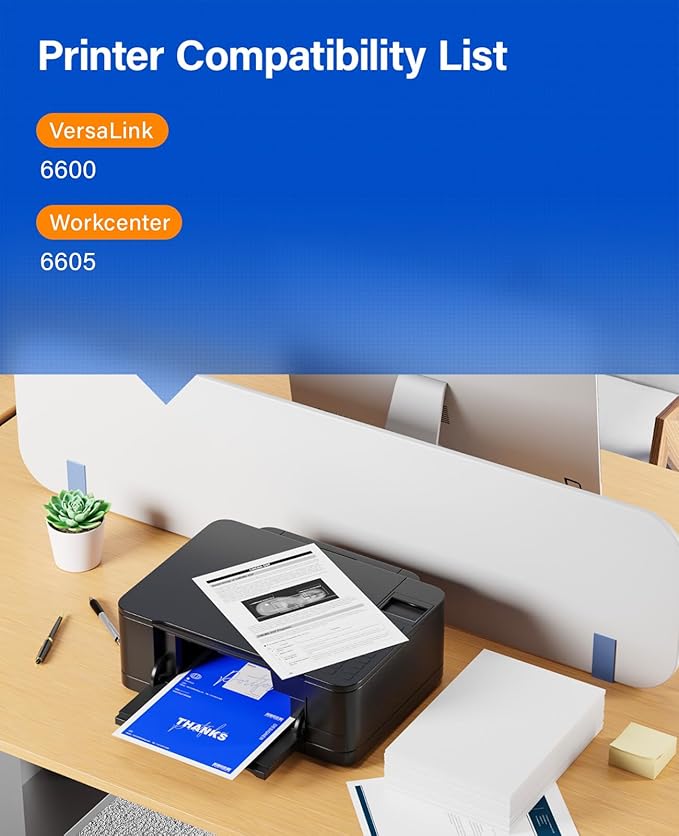 6600 6605 Toner Cartridge Set 4-Pack High Capacity Replacement for Xerox 106R02228 106R02225 106R02226 106R02227 Compatible with Xerox Phaser 6600 Workcenter 6605 Printer Ink Black Cyan Magenta Yellow