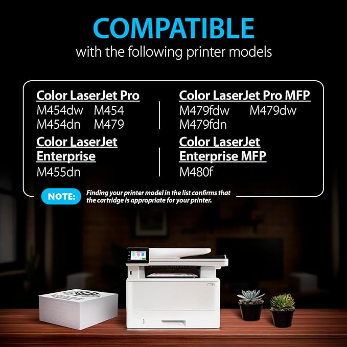 Smart Ink Compatible 414X Toner Cartridge Replacement for HP 414 X with Built-in Chip (4 Pack) to use with Color Laserjet Pro MFP M479fdw M479fdn M479fdw M454dw M454dn (Black Cyan Magenta Yellow)