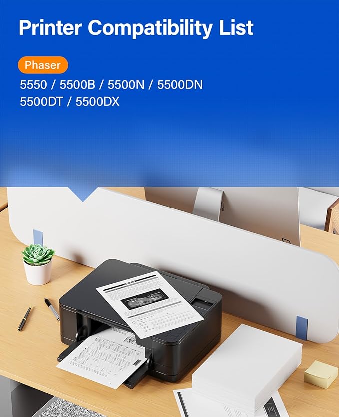 Phaser 5500 5550 Drum Cartridge High Capacity Black 1-Pack Replacement for Xerox 113R00670 Drum Unit Compatible with Xerox Phaser 5550 5500B 5500N 5500DN 5500DT 5500DX Laser Printer Image-Drum Copier