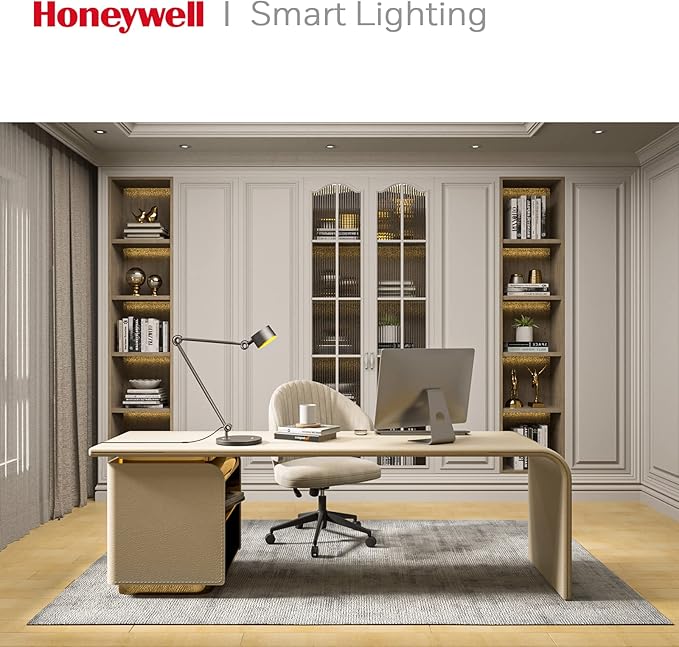 Honeywell LED Desk Lamp, 01A Sunturalux Desk Light for Home Office, 4000K Dimmable Eye Caring Natural Light Architect Lamp with Metal Swing Arm Lamp for Desk Craft Reading