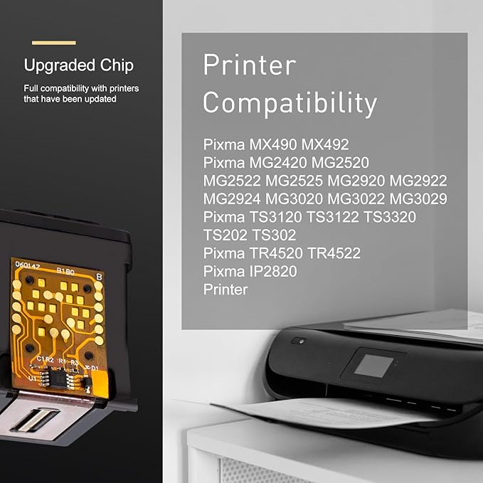 245XL Ink Cartridge Compatible for Canon 245XL Black Ink PG-243 PG-245 XL PG243 PG245 Works with MX490 MX492 TR4520 TR4522 MG2500 MG2522 TS3100 TR4500 Printer PG243XL PG245XL (1Black)