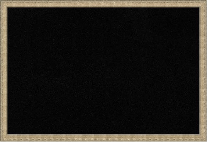 Amanti Art Black Cork Board for Wall, 26x38 Vision Board with Champagne Frame, Large Corkboard Office Decor for Home Organization, Traditional Corkboard Pinboard to display items for home organization