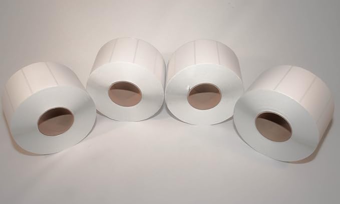 Compulabel 620460 Thermal Transfer Shipping Labels, 4 inch x 2 inch, White, Permanent Adhesive, Perforations Between Labels, 2900 Per Roll, 4 Rolls