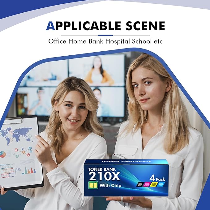 210X Toner Cartridges Replacement for HP 210X 210A 210 Toner Cartridges 4 Pack High Yield for HP Color Laserjet Pro MFP 4301fdw 4301fdn Pro 4201dw 4201dn Printer W2100X W2100A Ink (with Chip)