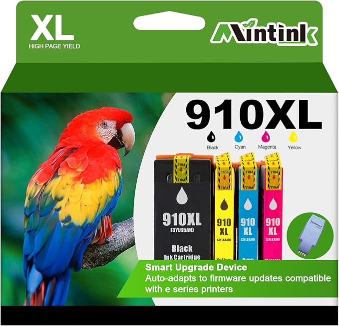 910 XL 910XL Ink Cartridges Combo Pack High Yield Replacement for HP 910XL Ink Cartridges for OfficeJet 8015e 8010 OfficeJet Pro 8025e 8020 8028e Printer (910 Ink 4-Pack)