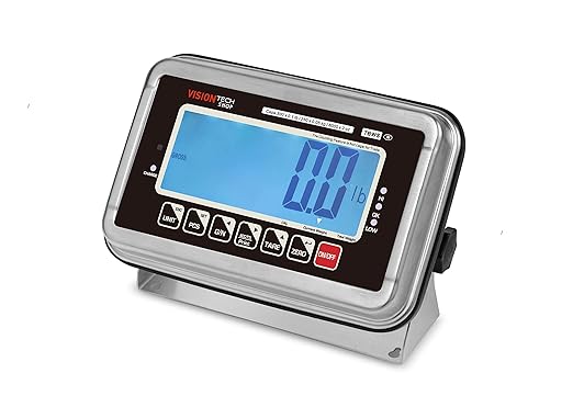 VisionTechShop TBWS-500 Washdown Stainless Steel Bench Scale, Lb/Kg/Oz Switchable, 500lb Capacity, 0.1lb Readability, NTEP Legal for Trade