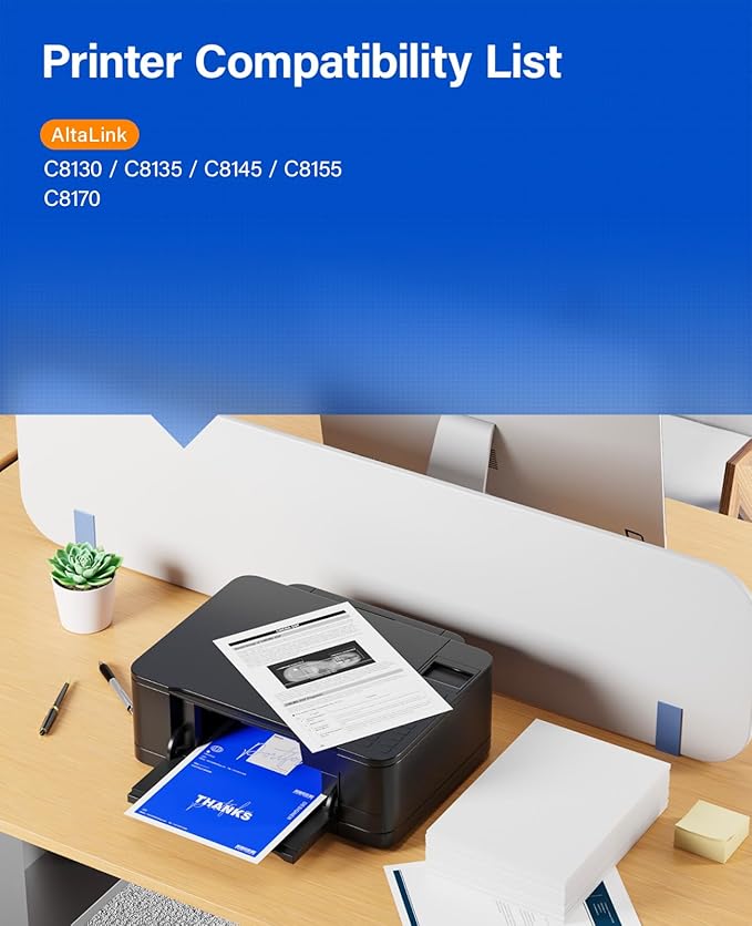 Compatible with Xerox AltaLink C8130 C8135 C8145 C8155 C8170 Toner Cartridge Set 4-Pack High Capacity Replacement for Xerox 006R01746 006R01747 006R01748 006R01749 Printer Black Cyan Magenta Yellow