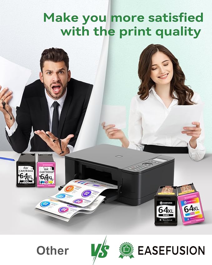 64XL Black and Color Ink Cartridge Remanufactured Replacement for HP Ink 64 HP64 HP64XL Combo Pack Compatible with HP Envy Photo 7800 7855 7858 7100 7155 6200 6255 Tango X Series Printers