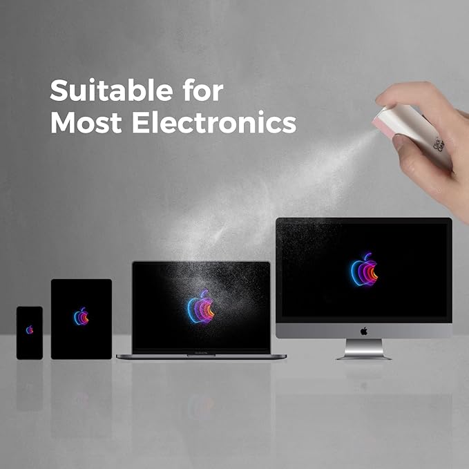 CLICK CLEAN Screen Cleaner, Fingerprint Proof Screen Cleaner Spray, All-in-One Cleaner with Microfiber, Shell and Phone Stand for All Phones, Laptop and Tablet Screens (Pink)