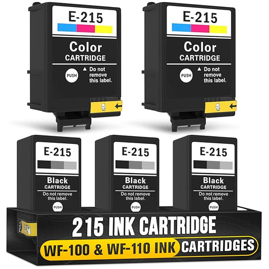 5-Pack Compatible Ink Cartridges – Includes 3 Black and 2 Tri-Color | Easy-to-Install Replacements for Inkjet Printers | Reliable Printing Performance, Vivid Colors, Sharp Tex