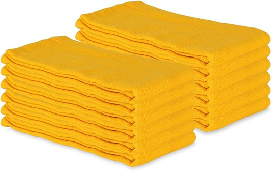 Arkwright Surgical Huck Towels - (Pack of 12) Lint Free & Highly Absorbent Pre-Treated Cotton Cleaning Cloths, Perfect for Medical, Auto Detailing, Window Glass, and Shop, 16 x 26 in, Yellow