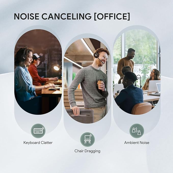 Yealink BH70 Mono UC Wireless Bluetooth Headset with Microphone for Work, up to 35h Talking Battery Life, 3-Mic Noise Cancellation, 91g Lightweight Work Headsets for Open Office, USB-C to A