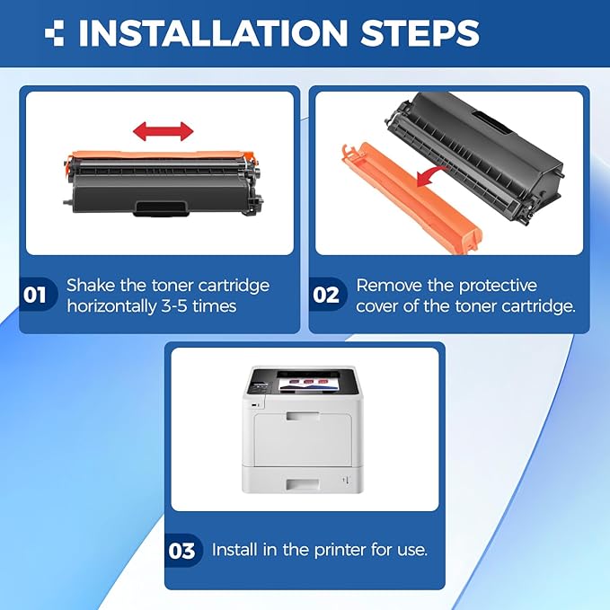 TN436 Toner Cartridge 4-Pack Replacement Compatible for Brother TN-436 TN433 TN431 MFC-L8900CDW MFC-L8690CDW HL-L8360CDW HL-L8260CDW MFC-L8610CDW MFC-L8905CDW MFC-L9570CDW HL-L8360CDWT Printer Set Ink