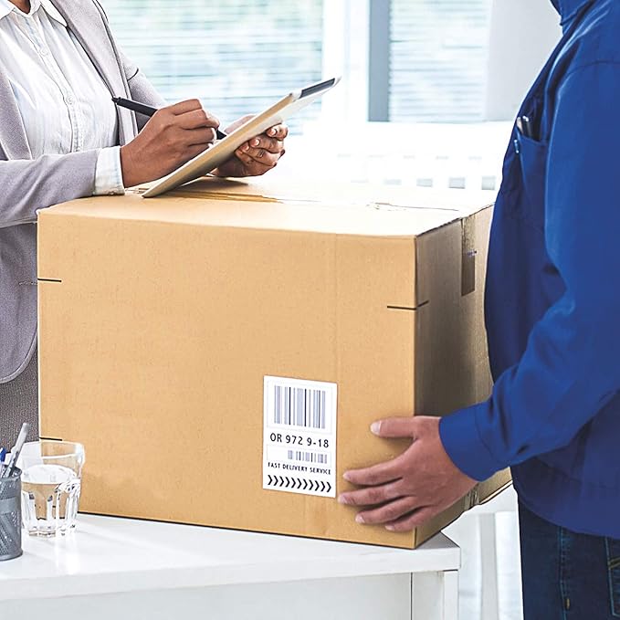 Round Corner Half Sheet Self Adhesive Shipping Labels for Laser and Ink Jet Printers, White Blank (1000 Sheets, 2000 Labels)