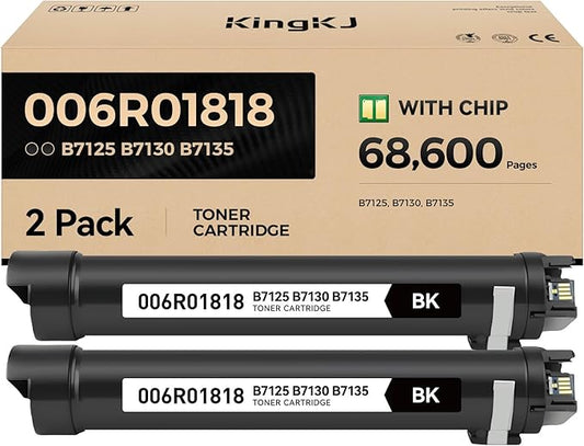 Versalink B7125 B7130 B7135 Black High Capacity Toner Cartridge 2-Pack Replacement for Xerox 006R01818 Toner Compatible with Xerox Versalink B7125 B7130 B7135 Laser Printer Ink All-in-One Copier Copy