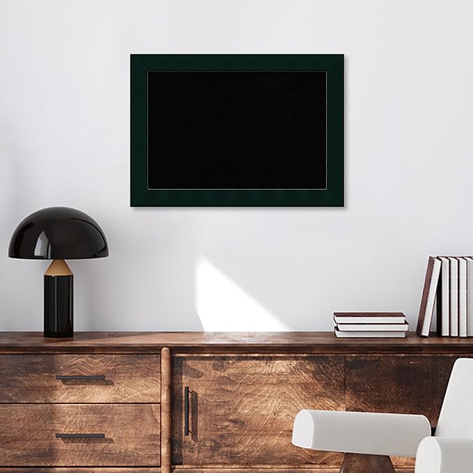 Amanti Art Black Cork Board for Wall, 20x28 Vision Board with Black Wood Frame, Medium Corkboard Office Decor for Home Organization, Modern Corkboard Pinboard to Display Items for Home Organization