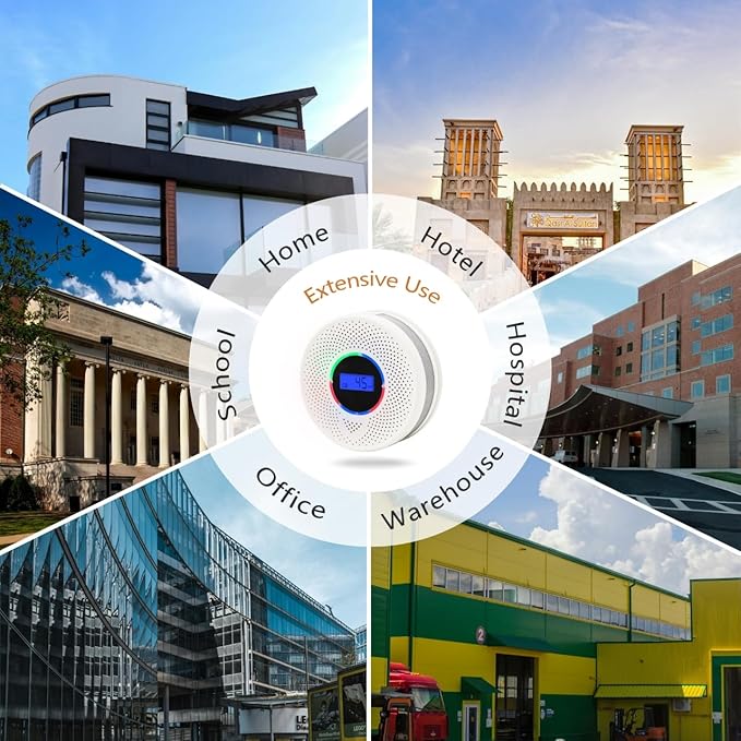 10-Year Battery Wireless Interconnected Smoke and Carbon Monoxide Detector, Smart Interlink Smoke CO Alarm with Digital Display, Fire and CO Combo Alarm for Home (3 Pack)