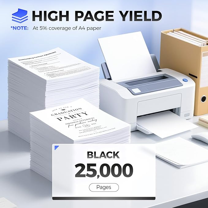 53B1H00 Black Toner Cartridge with chip 1-Pack High Yield Replacement for Lexmark 53B1000 53B1H00 Toner Compatible with Lexmark MS817dn MS817n MS818dn MS818n MX717de MX718de Laser Printer Ink Copier