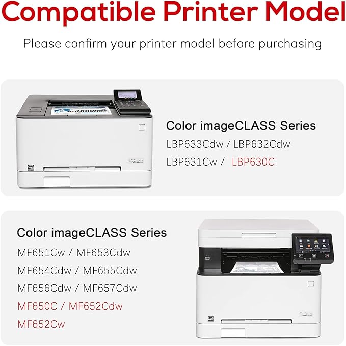 Compatible Canon 067H 067 Toner Cartridge Set Replacement for Canon 067H Compatible for Color ImageClass MF656Cdw LBP632Cdw MF654Cdw MF653Cdw LBP633Cdw MF650C LBP630C Printer (4 Pack)